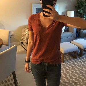 Madewell Whisper Pocket Tee in Burnished Mahogany
